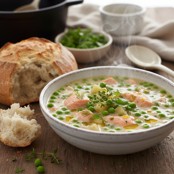Creamy Salmon & Pea Chowder recipe