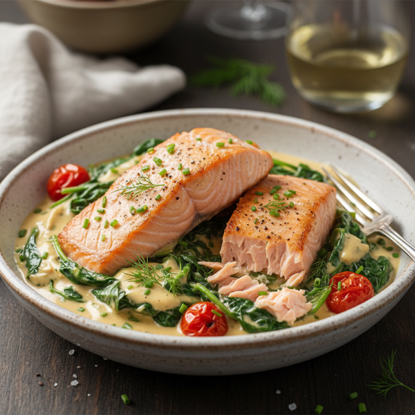 Creamy Salmon & Spinach Delight recipe