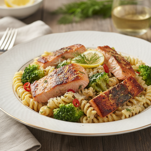 Creamy Salmon and Broccoli Pasta Delight recipe