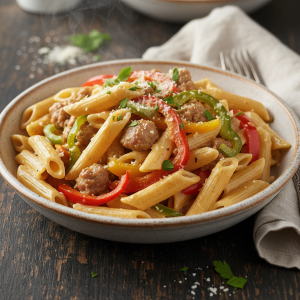 Creamy Sausage & Bell Pepper Penne recipe