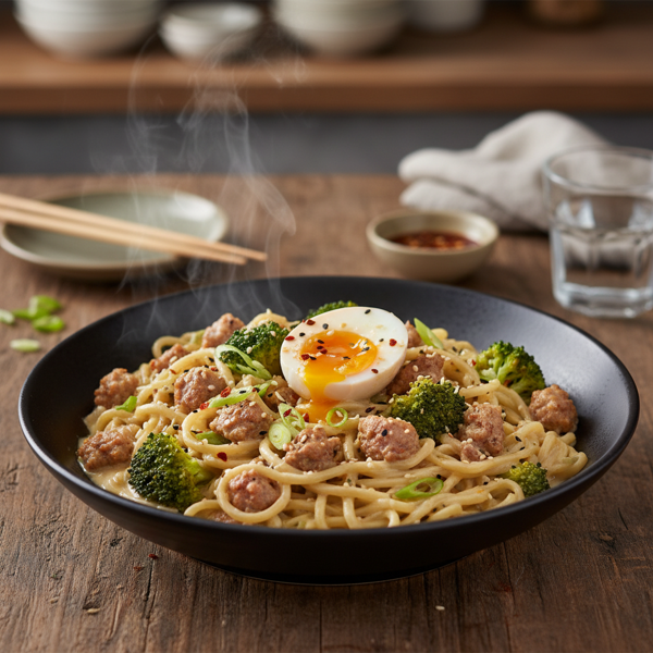 Creamy Sausage and Broccoli Ramen Delight recipe