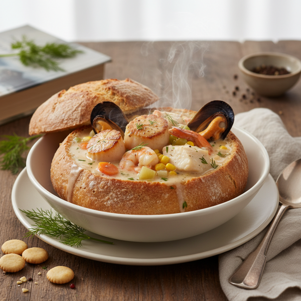 Creamy Seafood Delight Chowder recipe