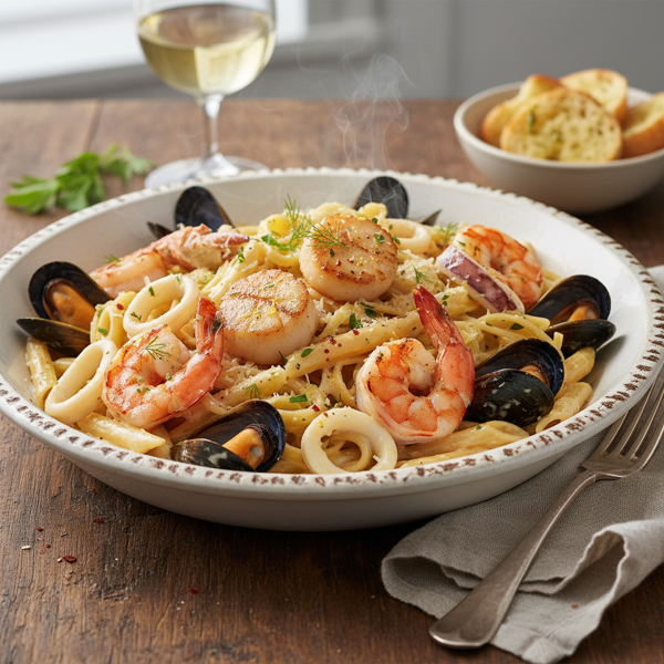 Creamy Seafood Delight Pasta recipe