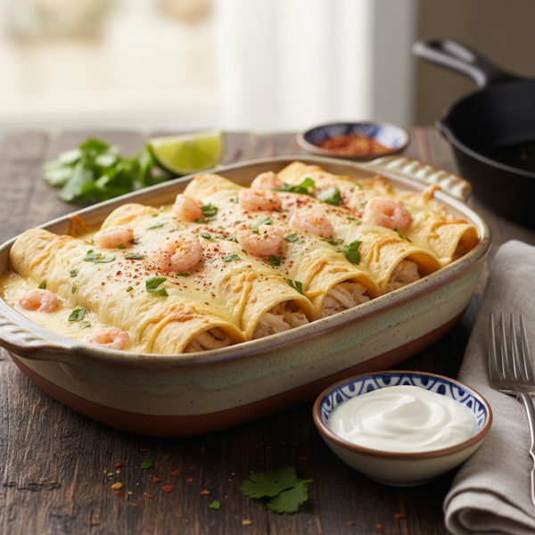Creamy Seafood Enchiladas with Crab and Monterey Jack recipe