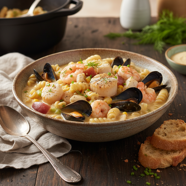 Creamy Seafood Pasta Chowder recipe