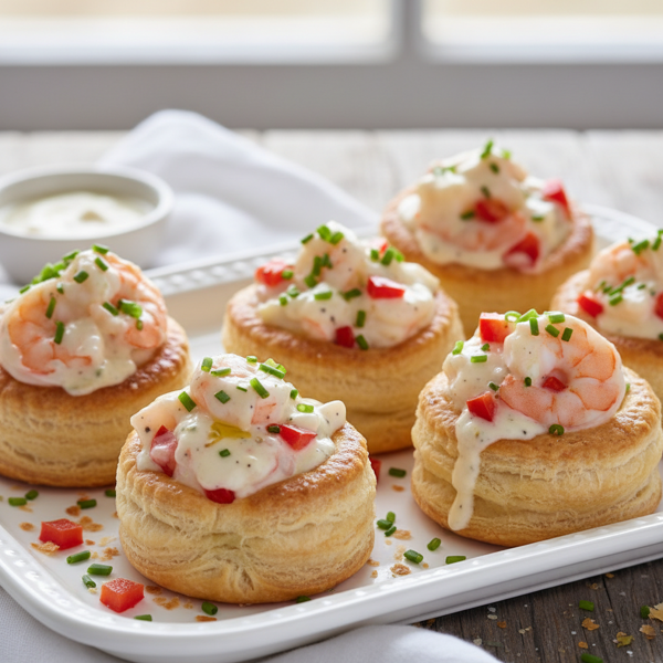 Creamy Shrimp Delight in Puff Pastry Cups recipe
