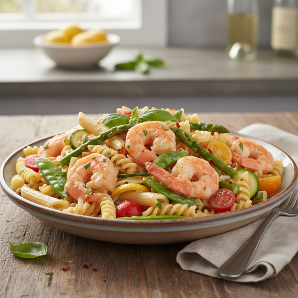 Creamy Shrimp Pasta Primavera recipe