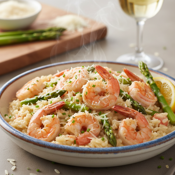Creamy Shrimp and Asparagus Risotto with Parmesan recipe
