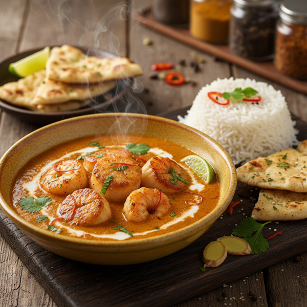 Creamy Shrimp and Scallop Curry Delight recipe