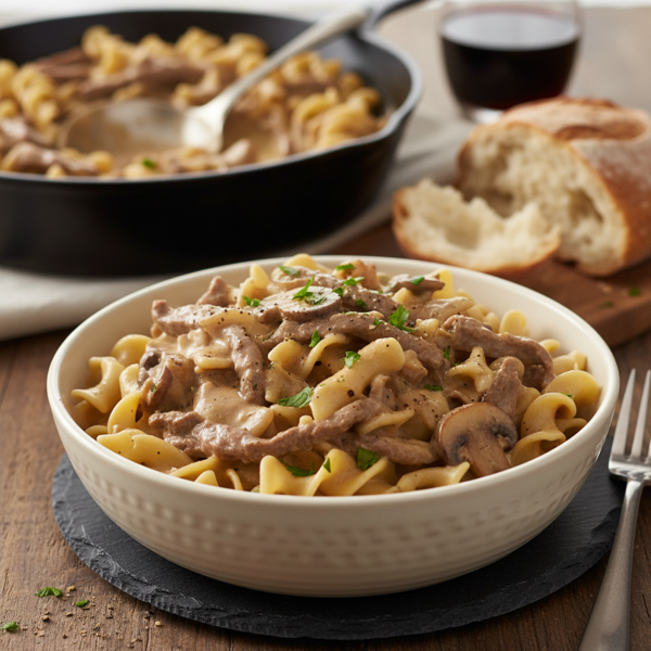 Creamy Slow Cooker Beef Stroganoff recipe