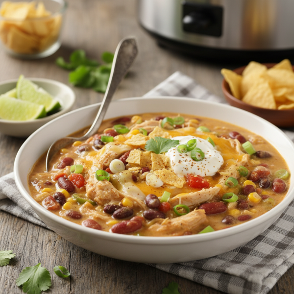 Creamy Slow Cooker Chicken Chili Delight recipe