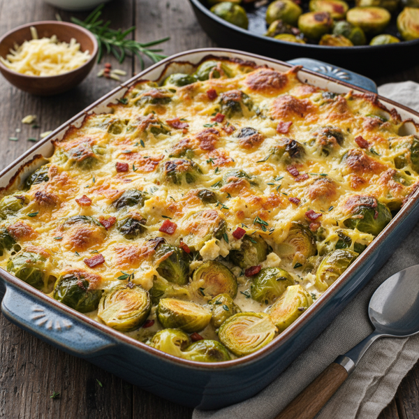 Creamy Smoked Gouda Brussels Sprouts Bake recipe