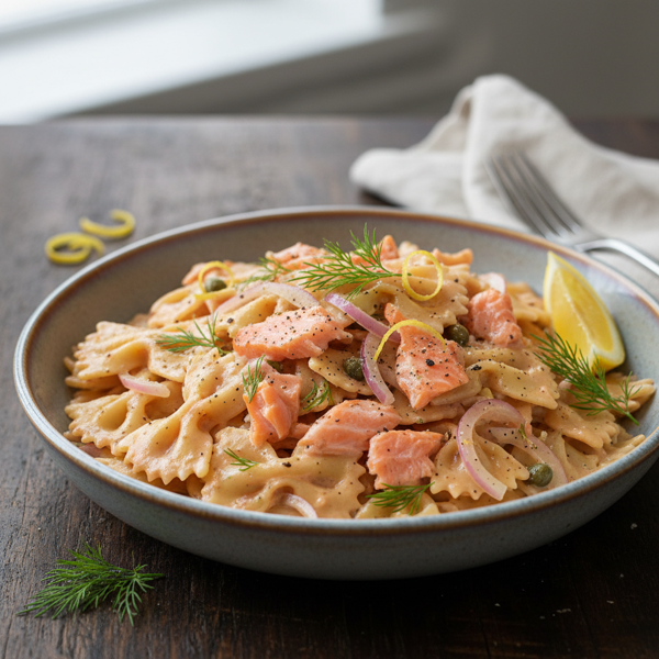 Creamy Smoked Salmon Bow-Tie Pasta recipe