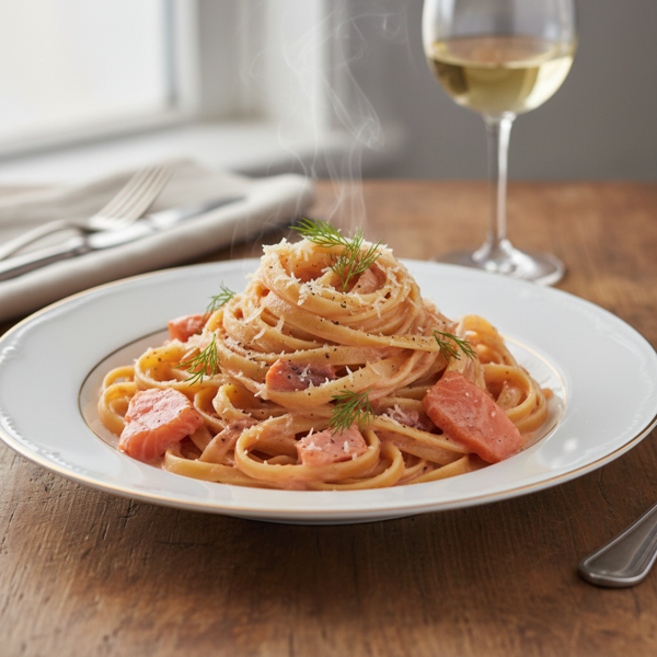 Creamy Smoked Salmon Fettuccine recipe