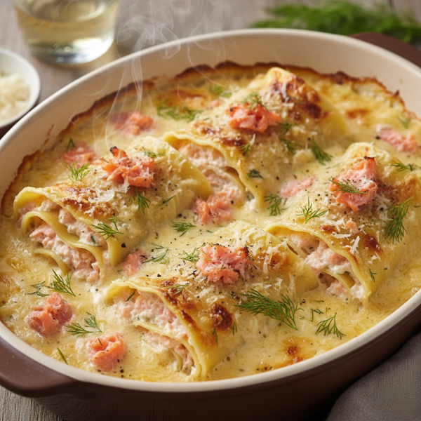 Creamy Smoked Salmon Lasagna Rolls recipe
