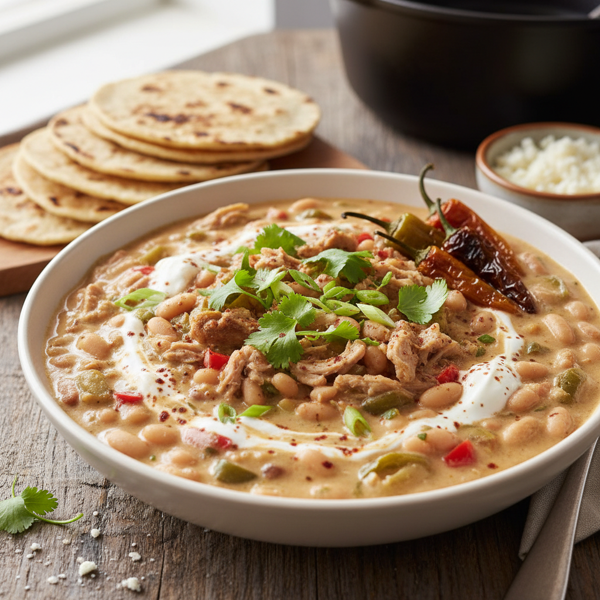 Creamy Smoky White Bean Turkey Chili recipe