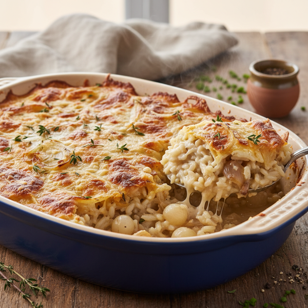 Creamy Soubise Rice Bake recipe