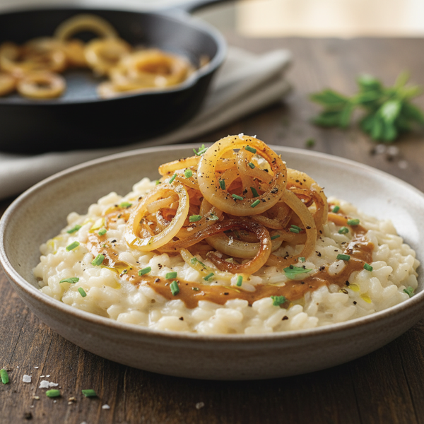 Creamy Soubise Rice with Golden Onions recipe