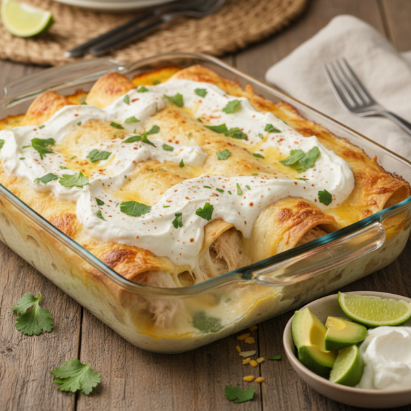 Creamy Sour Cream Chicken Enchiladas recipe