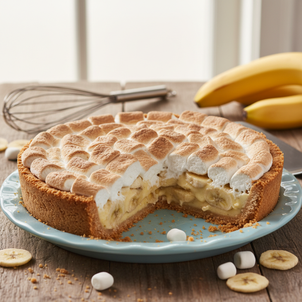 Creamy Southern Banana Marshmallow Delight Pie recipe