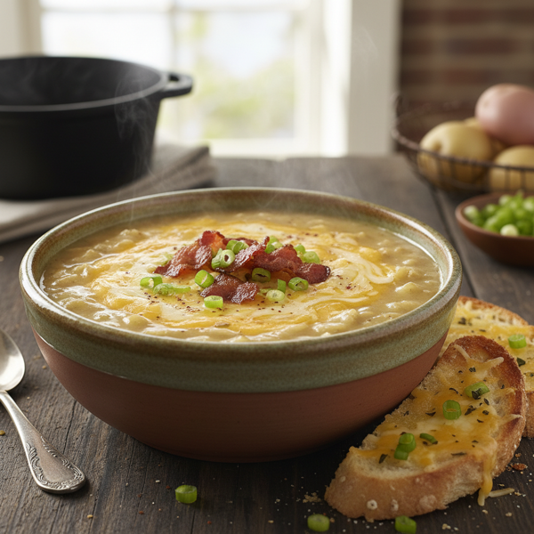 Creamy Southern Hash Brown Potato Soup with Cheesy Delight recipe