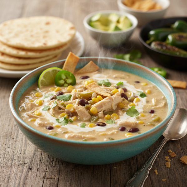 Creamy Southwestern White Chicken Chili recipe