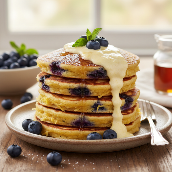 Creamy Spaghetti Squash Blueberry Pancakes recipe