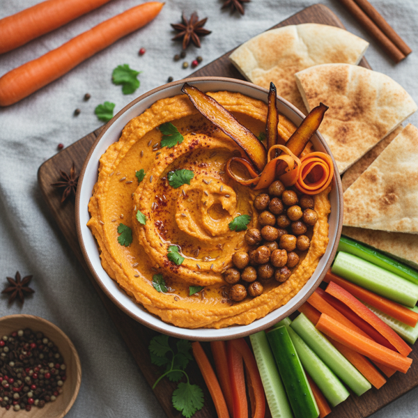 Creamy Spiced Carrot Hummus recipe