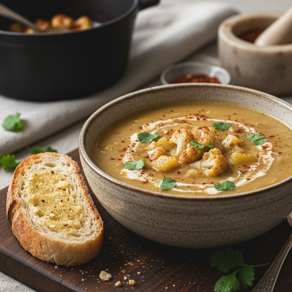 Creamy Spiced Cauliflower and Potato Soup recipe