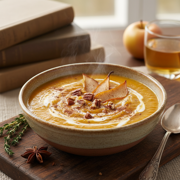 Creamy Spiced Pear and Butternut Squash Bisque recipe