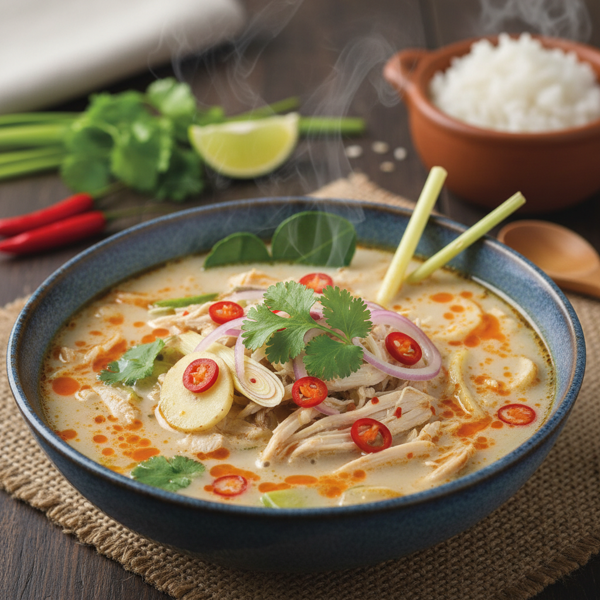 Creamy Spicy Coconut Lemongrass Chicken Soup recipe