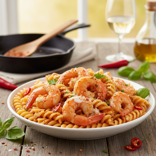 Creamy Spicy Shrimp Pasta Delight recipe
