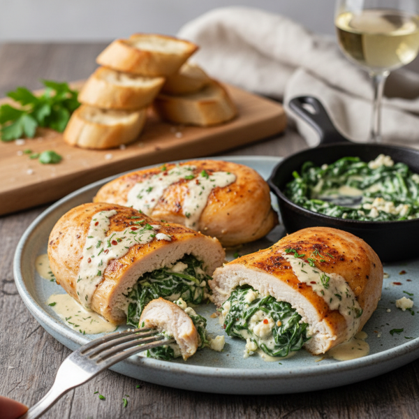 Creamy Spinach-Stuffed Chicken Breasts recipe