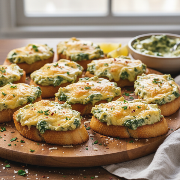 Creamy Spinach Artichoke Crostini Delight recipe
