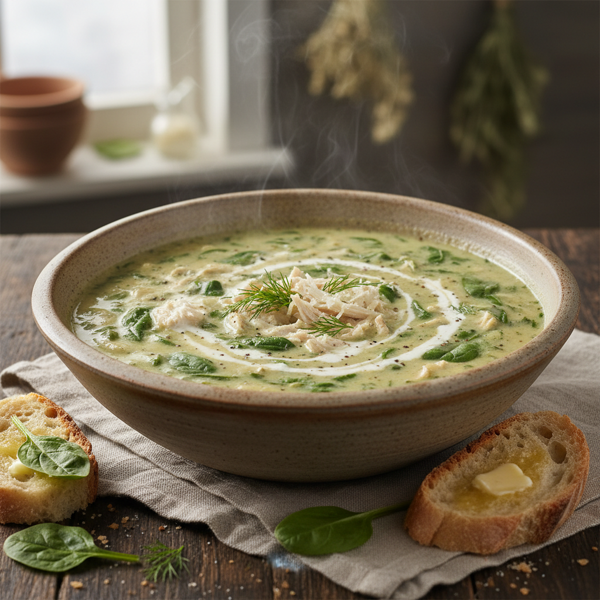 Creamy Spinach Chicken Soup Delight recipe