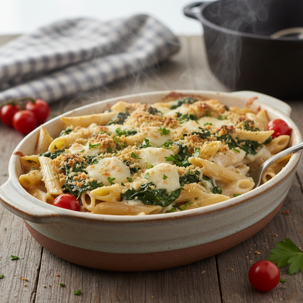 Creamy Spinach Penne Bake recipe