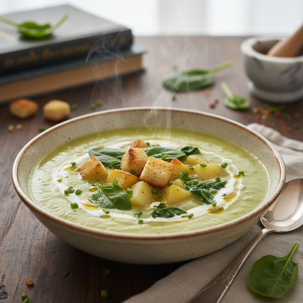 Creamy Spinach Potato Delight Soup recipe