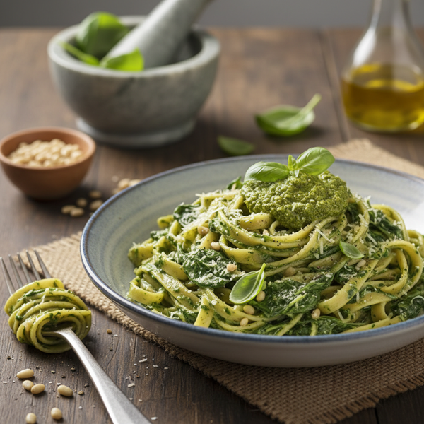Creamy Spinach & Basil Pesto Delight recipe