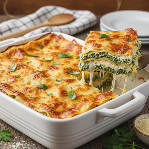Creamy Spinach & Cheese Lasagna recipe