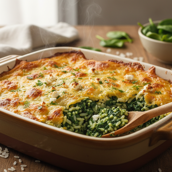 Creamy Spinach & Rice Bake recipe