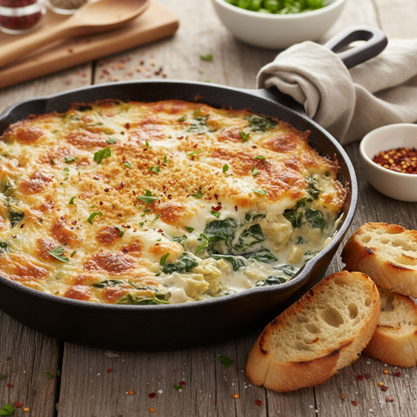 Creamy Spinach and Artichoke Cheese Delight recipe