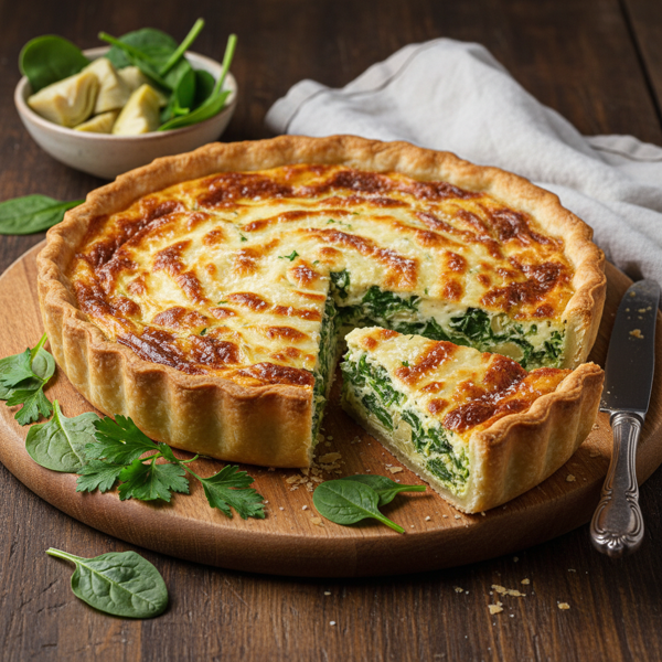 Creamy Spinach and Artichoke Quiche recipe