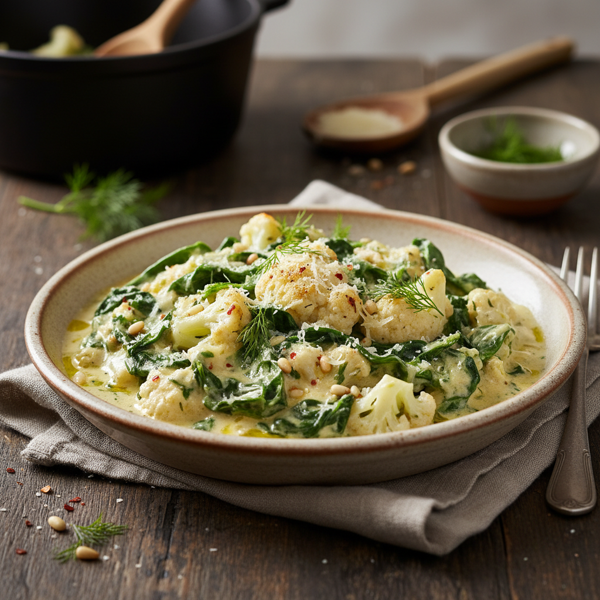 Creamy Spinach and Cauliflower Delight recipe