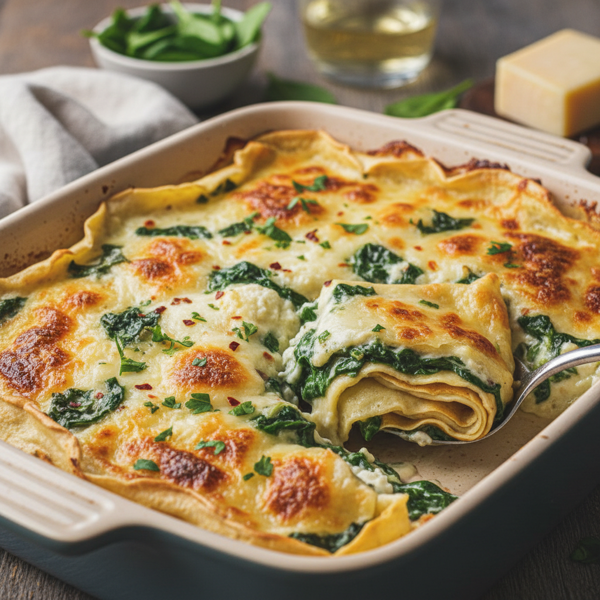 Creamy Spinach and Cheese Crepes Bake recipe
