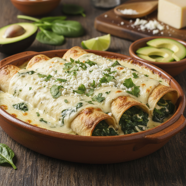 Creamy Spinach and Cheese Enchiladas recipe