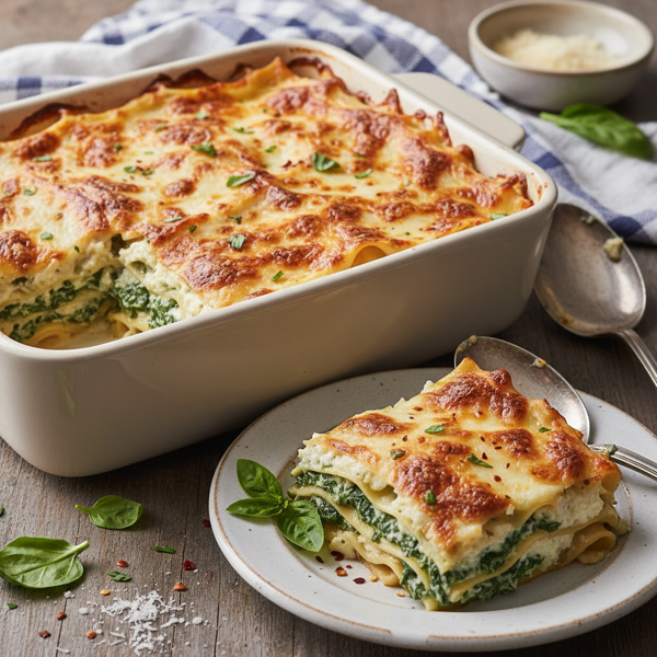 Creamy Spinach and Cheese Lasagna recipe
