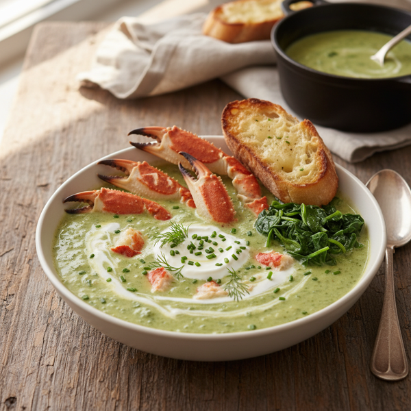 Creamy Spinach and Crab Bisque recipe