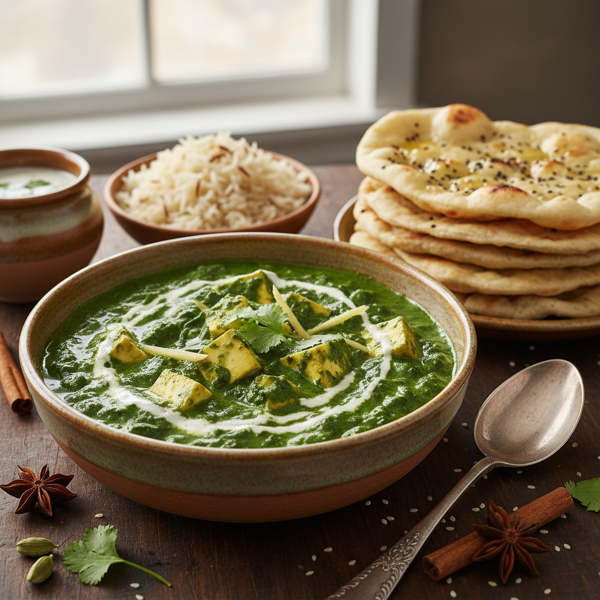 Creamy Spinach and Paneer Curry Delight recipe