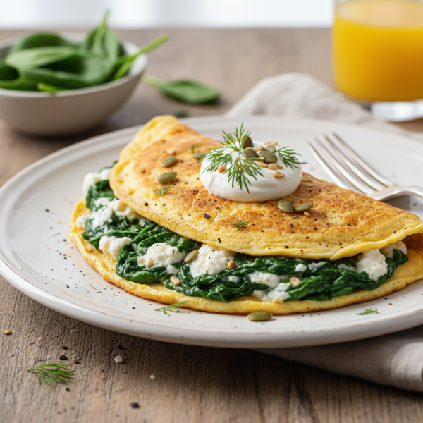 Creamy Spinach and Sour Cream Omelette recipe