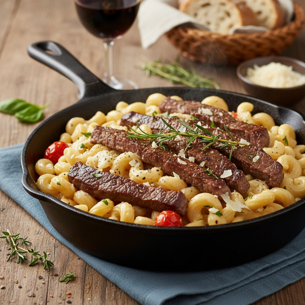 Creamy Steak and Pasta Skillet recipe